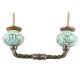 Turquoise Etched Floral Ceramic Cut Bridge Handle Online